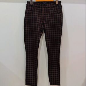 SANCTUARY | Women's Brown/Blk Plaid High-Waist Skinny Pull On Leggings
